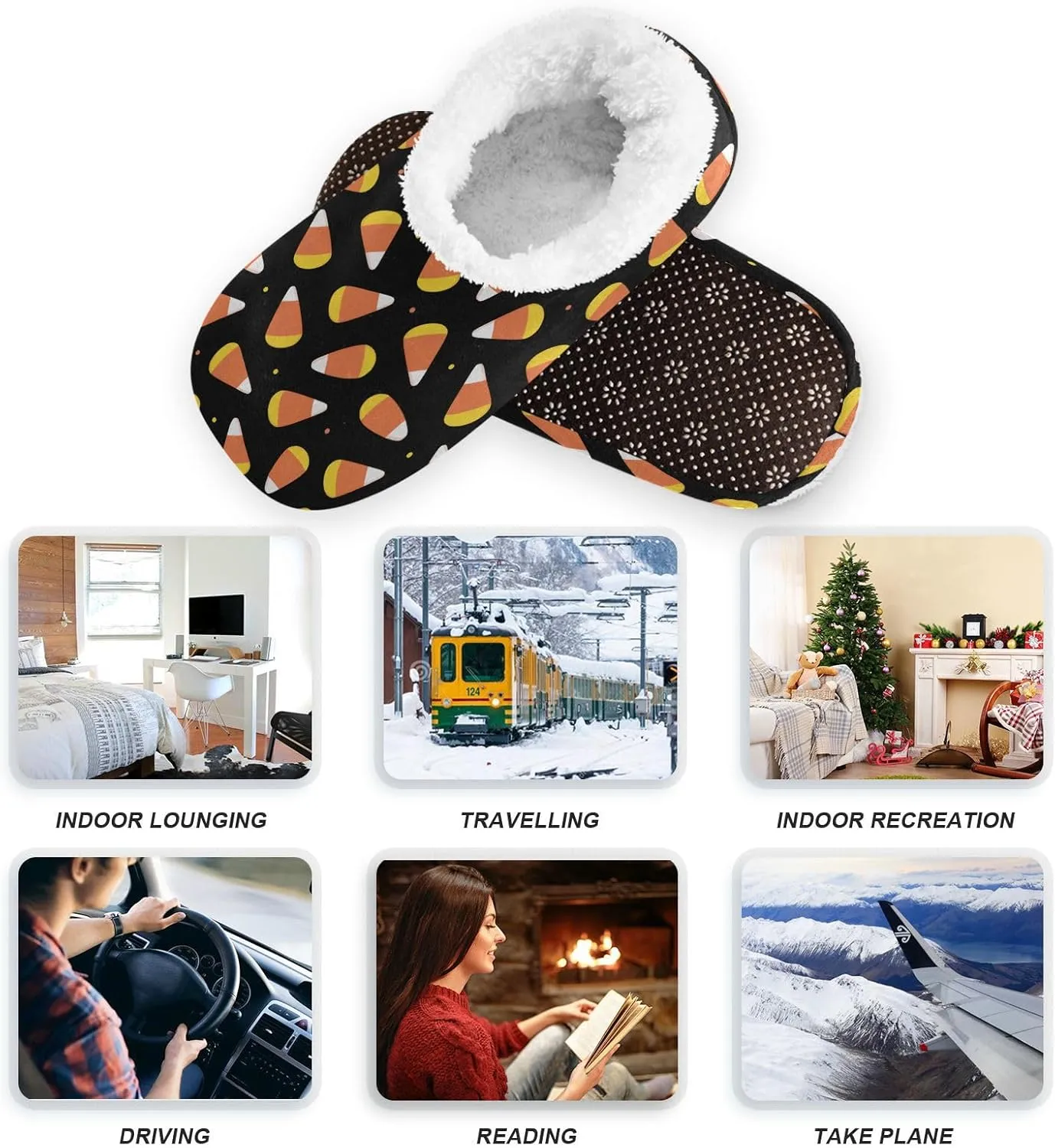 House Slippers Fuzzy Memory Foam Soft Slipper Socks for Woman Men