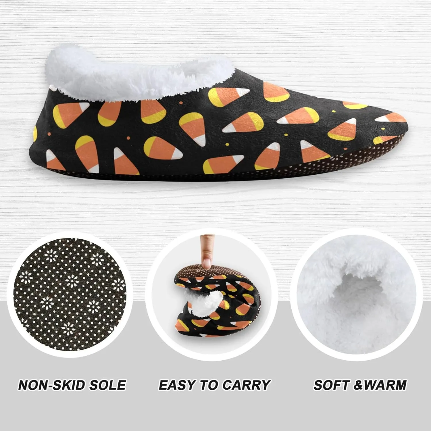 House Slippers Fuzzy Memory Foam Soft Slipper Socks for Woman Men