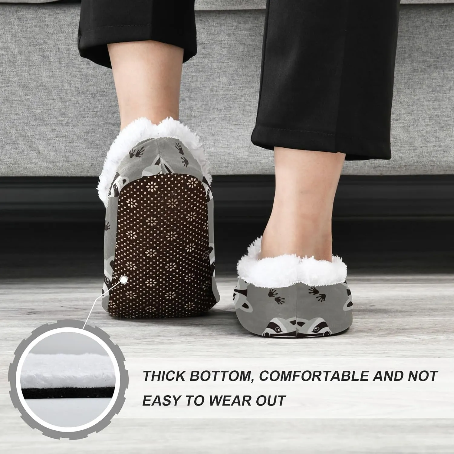 House Slippers Fuzzy Memory Foam Soft Slipper Socks for Woman Men