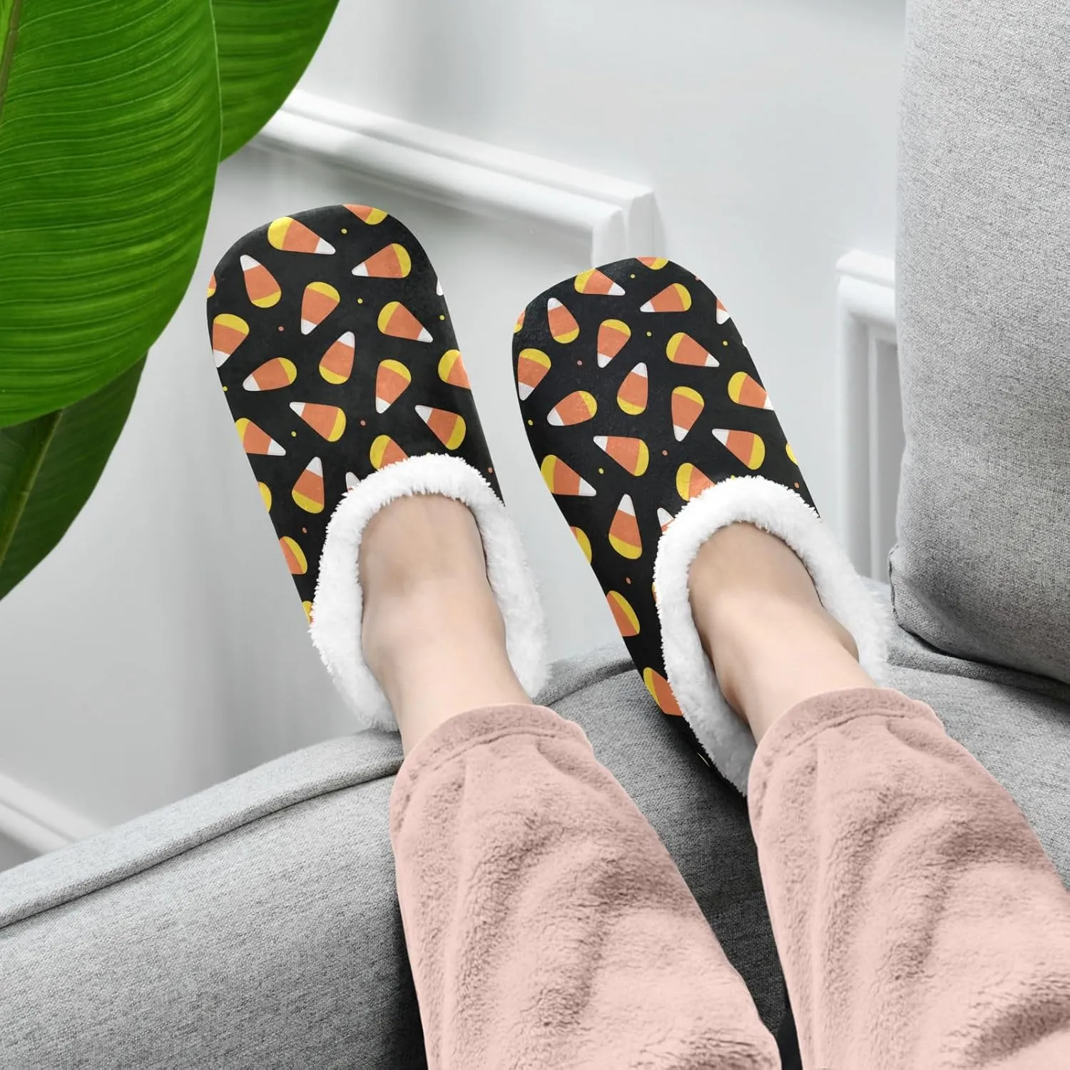 House Slippers Fuzzy Memory Foam Soft Slipper Socks for Woman Men