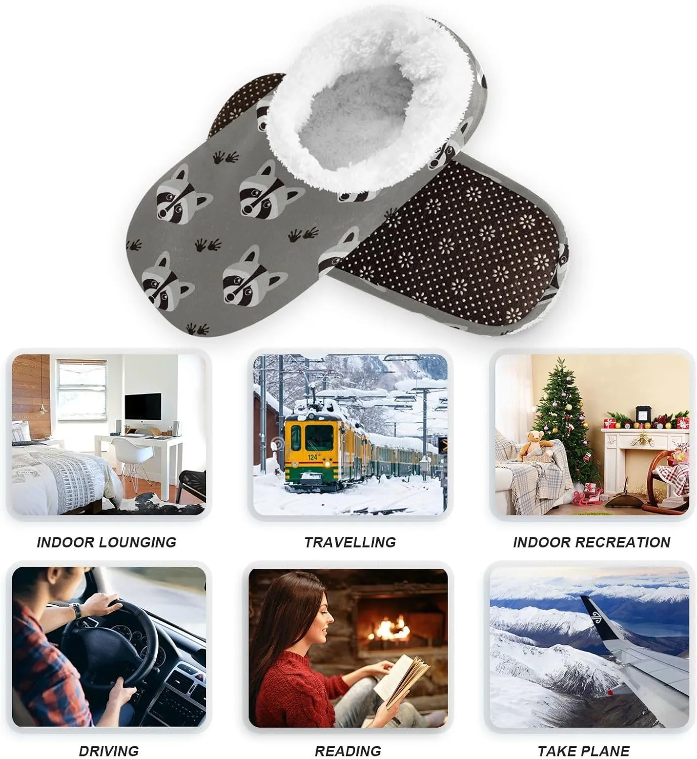 House Slippers Fuzzy Memory Foam Soft Slipper Socks for Woman Men