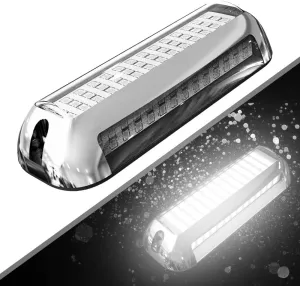 HUSUKU SOOP3 Plus (2.0) 84LED 3000LM 180° Marine Led Underwater Boat Light, 10-36V Boat Under Water Lights, Upgraded IP68 Waterproof 316 Stainless Transom Mount Cockpit Yacht Interior Light, 1PCS