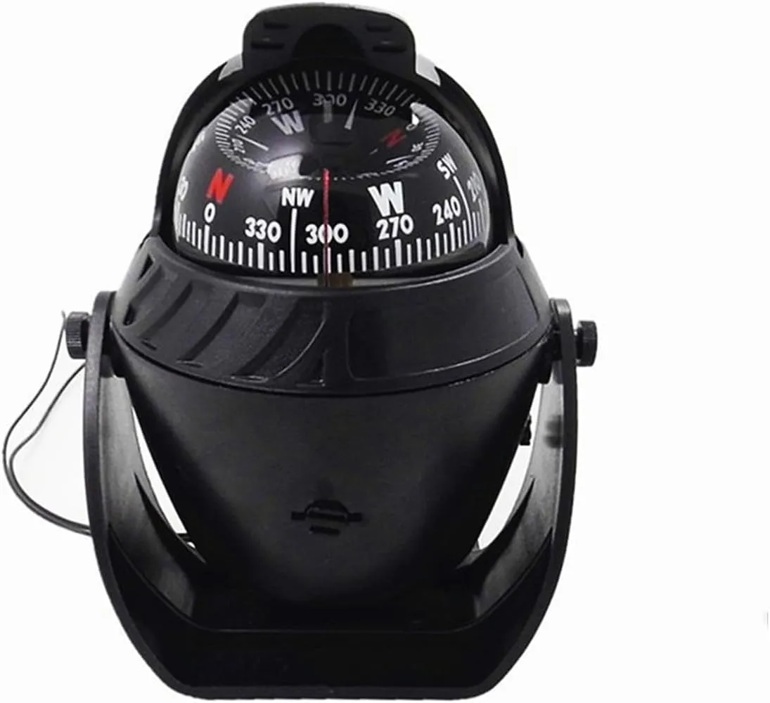 Hxexplore Boat Car Truck Compass Dashboard Compass Night Visible with Light Sea Marine Electronic Navigation Bracket Mount Compass Fits for Car,Watercraft,Boat,Caravan
