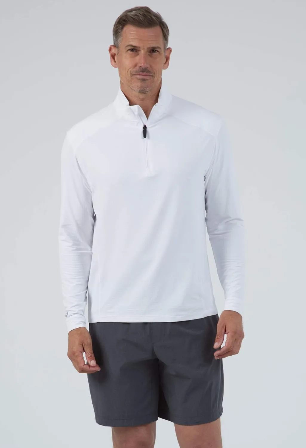 IBKUL Men's Athleisure Wear Sun Protective UPF 50  Icefil Cooling Tech Long Sleeve Mock-Neck Pullover - 90199