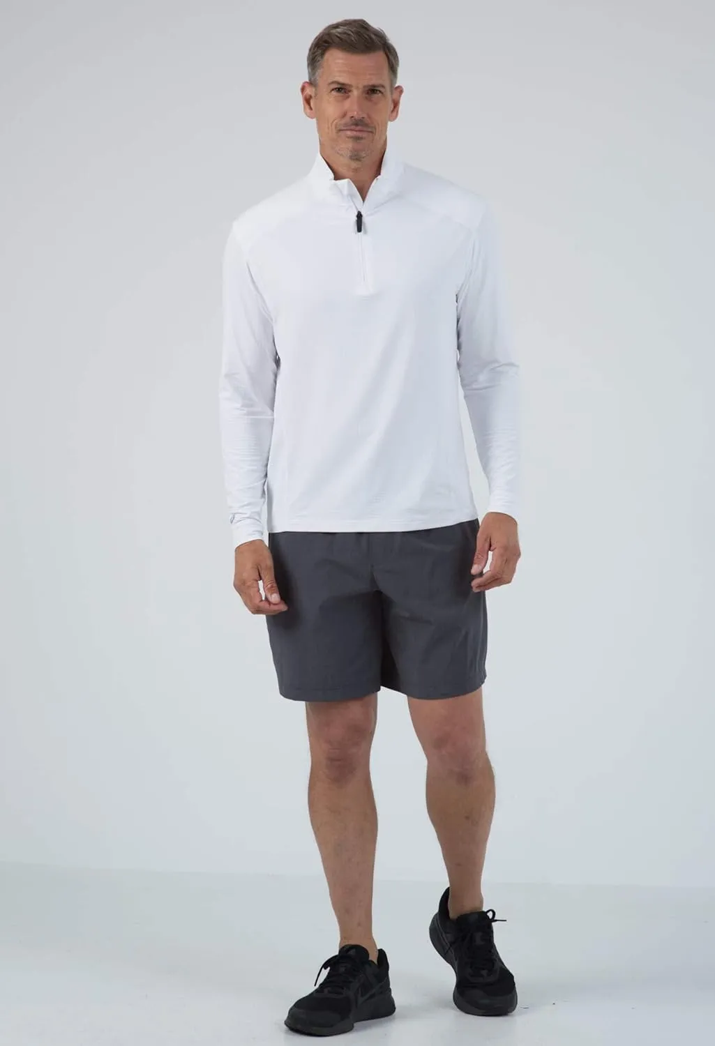 IBKUL Men's Athleisure Wear Sun Protective UPF 50  Icefil Cooling Tech Long Sleeve Mock-Neck Pullover - 90199