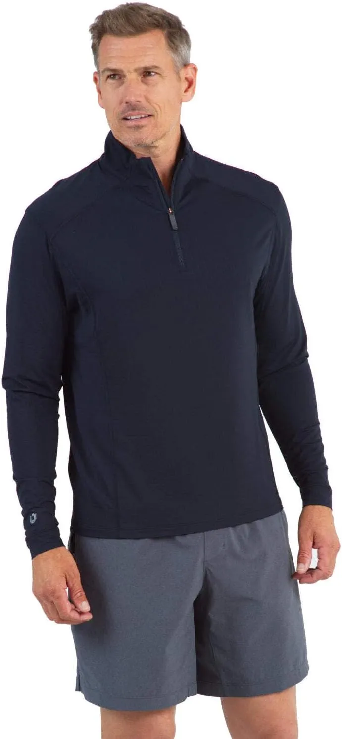 IBKUL Men's Athleisure Wear Sun Protective UPF 50  Icefil Cooling Tech Long Sleeve Mock-Neck Pullover - 90199