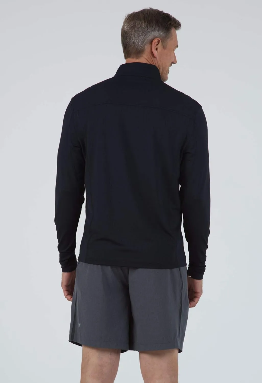 IBKUL Men's Athleisure Wear Sun Protective UPF 50  Icefil Cooling Tech Long Sleeve Mock-Neck Pullover - 90199