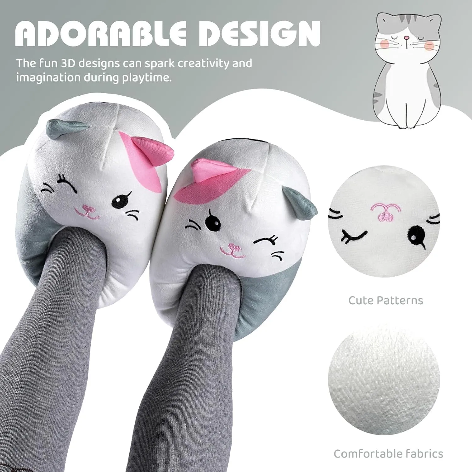 IceUnicorn Toddler Slippers Kids Cute Funny Animal House Shoes Girls Boys Christmas Fluffy Bedroom Indoor Slipper, Cat, Bunny, Unicorn, Dinosaur, Fox, Cow