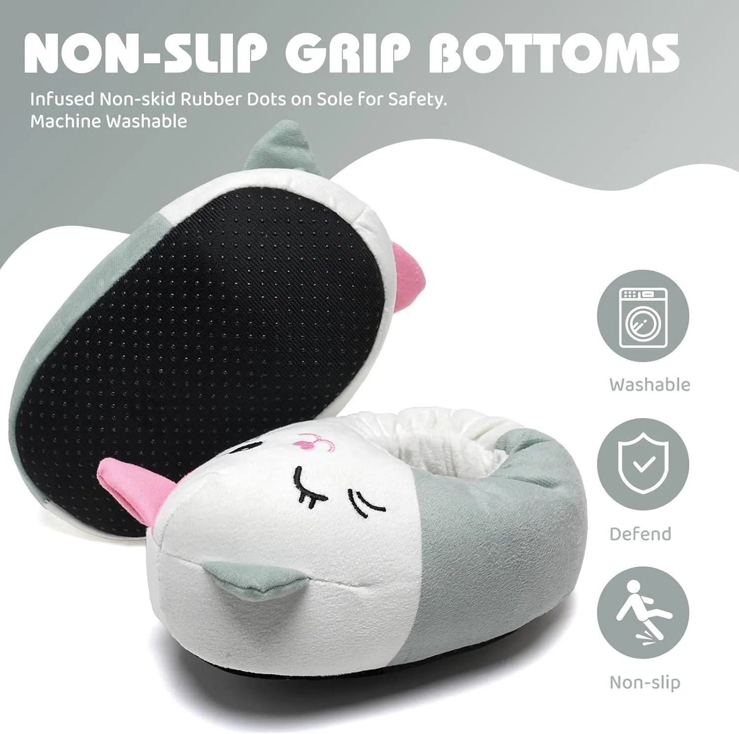 IceUnicorn Toddler Slippers Kids Cute Funny Animal House Shoes Girls Boys Christmas Fluffy Bedroom Indoor Slipper, Cat, Bunny, Unicorn, Dinosaur, Fox, Cow