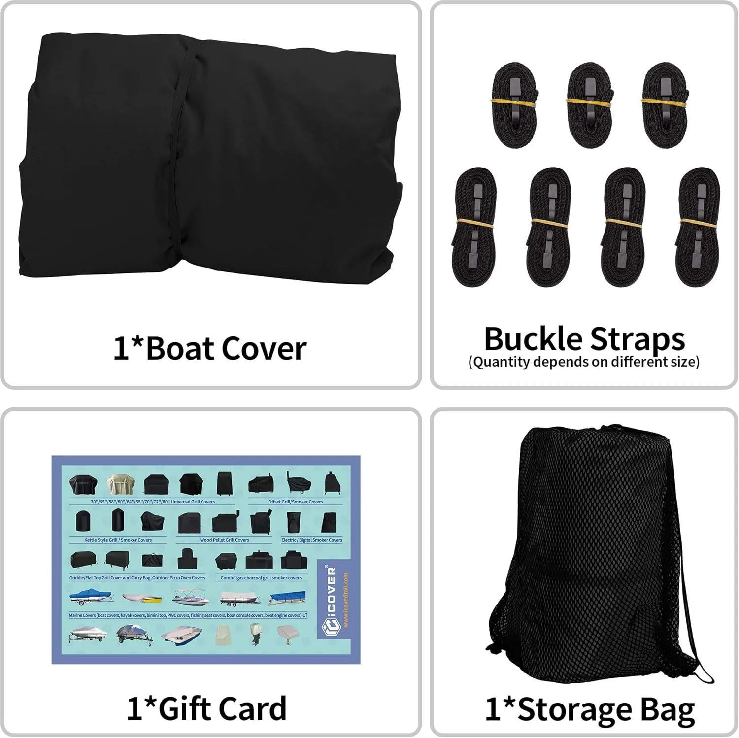 iCOVER Jon Boat Cover, Heavy Duty Marine Grade Waterproof Polyester Canvas, Trailerable Jon Boat Covers