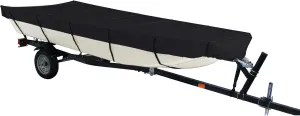 iCOVER Jon Boat Cover, Heavy Duty Marine Grade Waterproof Polyester Canvas, Trailerable Jon Boat Covers