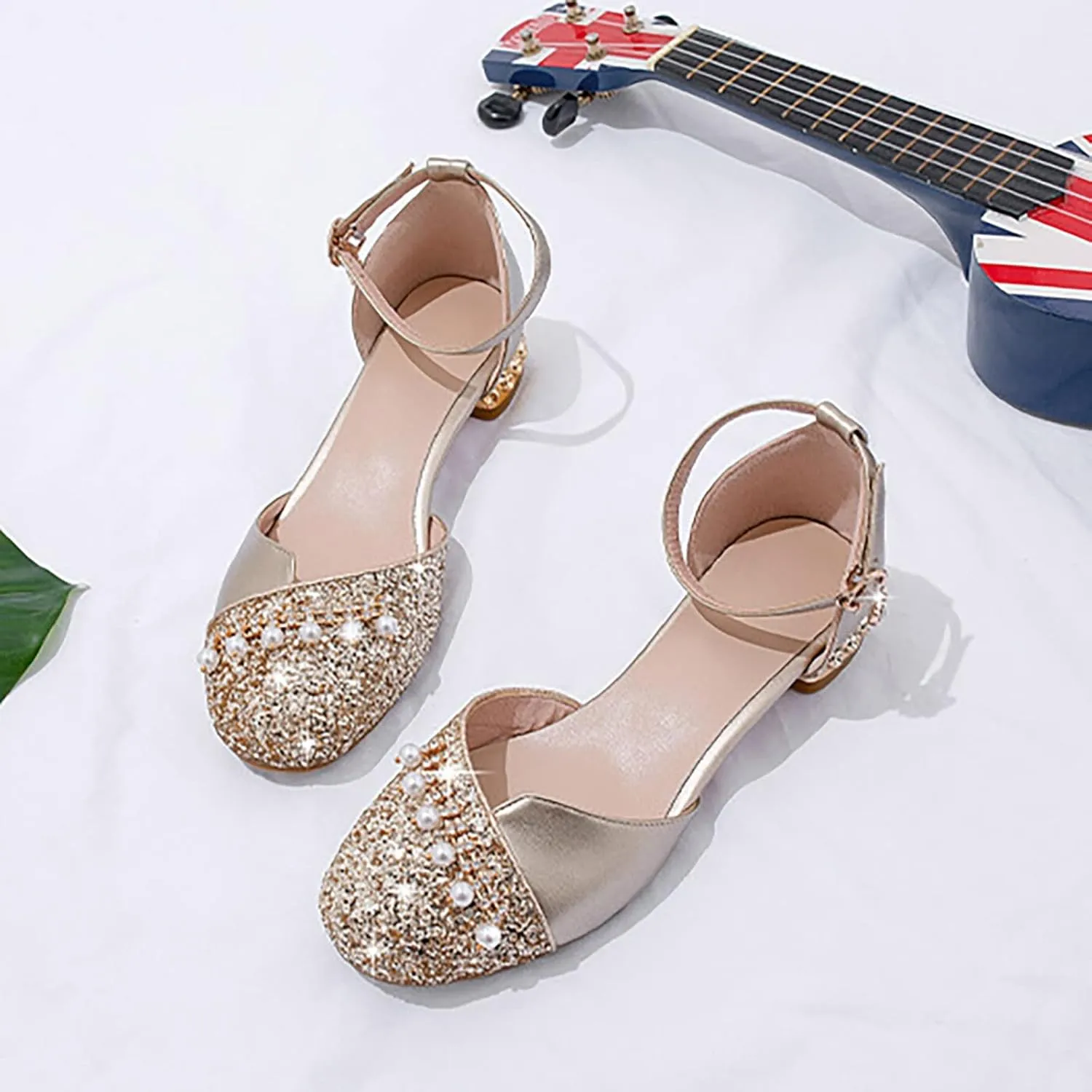 Infant Baby Girls Mary Jane Flats Bow Non-slip Moccasins Rubber Sole Mary Jane Crib Shoes Baptism Dress Shoes