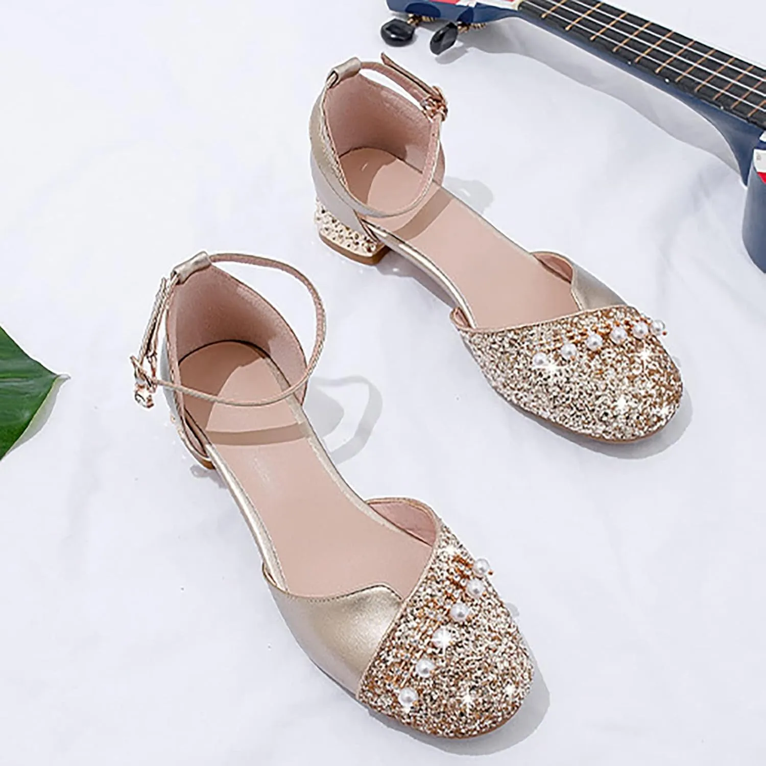 Infant Baby Girls Mary Jane Flats Bow Non-slip Moccasins Rubber Sole Mary Jane Crib Shoes Baptism Dress Shoes