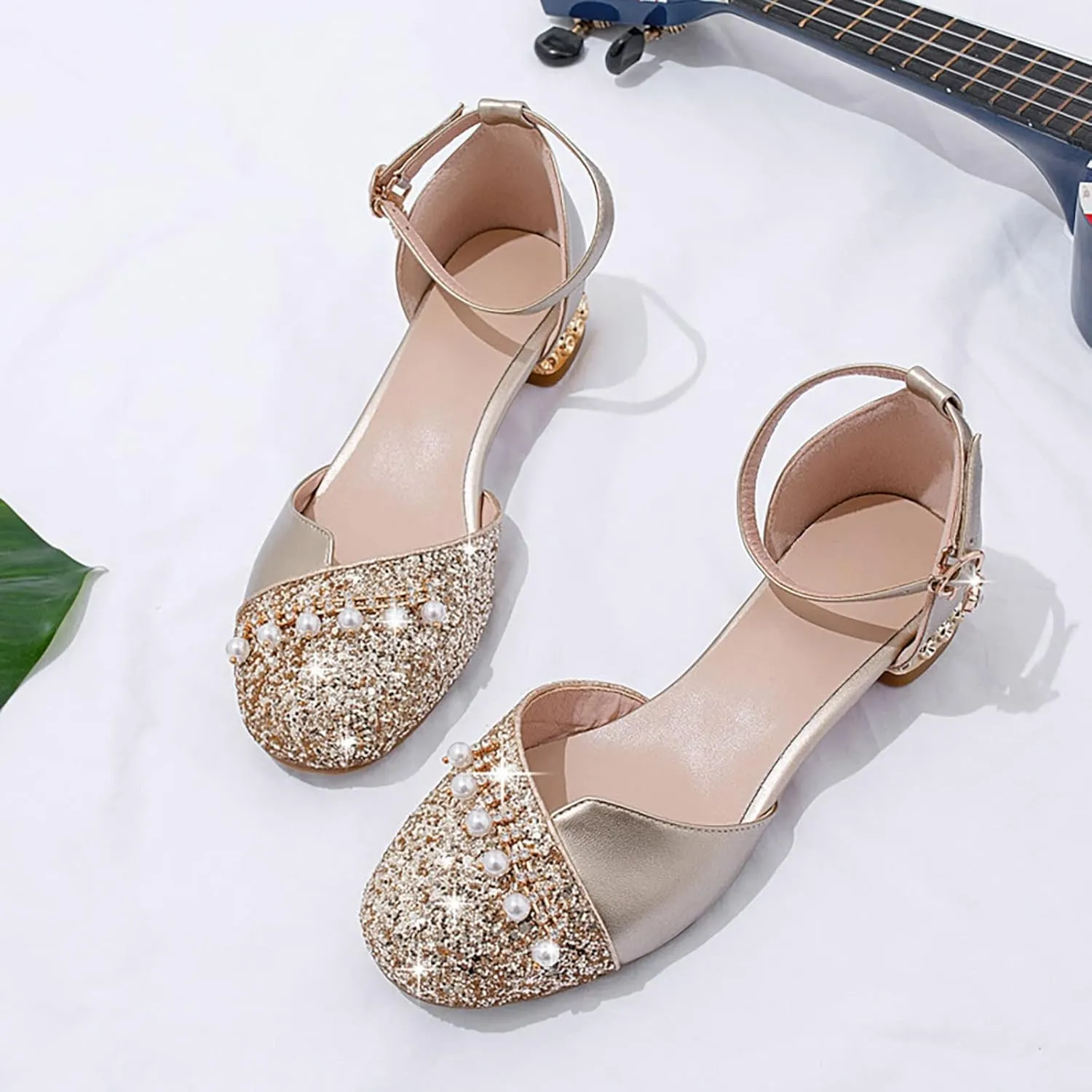 Infant Baby Girls Mary Jane Flats Bow Non-slip Moccasins Rubber Sole Mary Jane Crib Shoes Baptism Dress Shoes