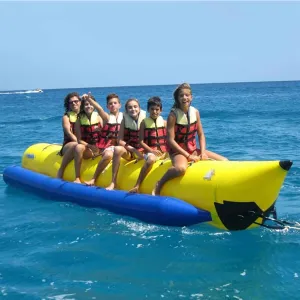 Inflatable Banana Boat, 6-Person Surfing Boat, Outdoor High Traction Floating Banana Boat, Water Park Amusement Surfing Equipment, Inflatable Flying Fish Towable,6 People
