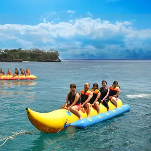 Inflatable Banana Boat Towing Flying Fish Boat, Single Row Banana Boat for Water Leisure and Entertainment, Sea Jet Ski Surfing Amusement Equipment Toys,D