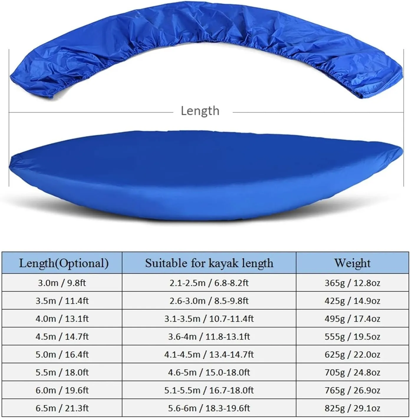 Inflatable Dinghy Cover Professional Universal Canoe Inflatable Boat Cover, Waterproof UV Resistant for Outdoor Storage(Blue,6m)