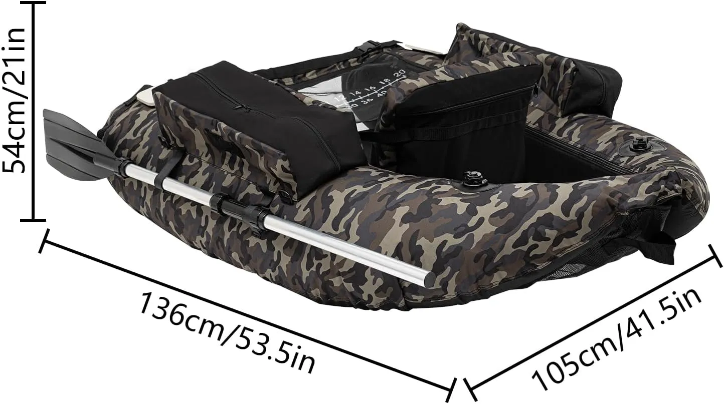 Inflatable Fishing Boat, Outdoor Fishing Boat Floated Dinghy, Portable Boat Raft with Hand Air Pump, One Person Inflatable Kayak, Load Capacity Within 286.6lb, Suitable for Rafting