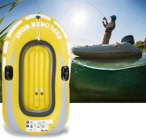 Inflatable Kayak Boat, PVC 1 Person Rowing Air Canoe, Fishing Diving Drifting, Inflatable Fishing Boat, for Labor Saving Paddling, with Double Valve
