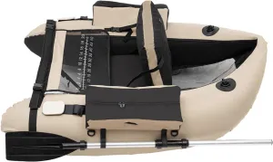 Inflatable Outdoor Fishing Raft Boat Set Outdoor Fishing Boat with Adjustable Backrest 286.6 LBS Load Bearing Capacity Belly Boat for Fishing, Rafting, Exploring