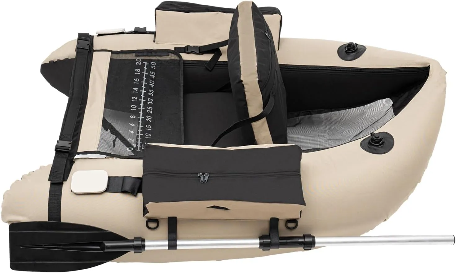 Inflatable Outdoor Fishing Raft Boat Set Outdoor Fishing Boat with Adjustable Backrest 286.6 LBS Load Bearing Capacity Belly Boat for Fishing, Rafting, Exploring