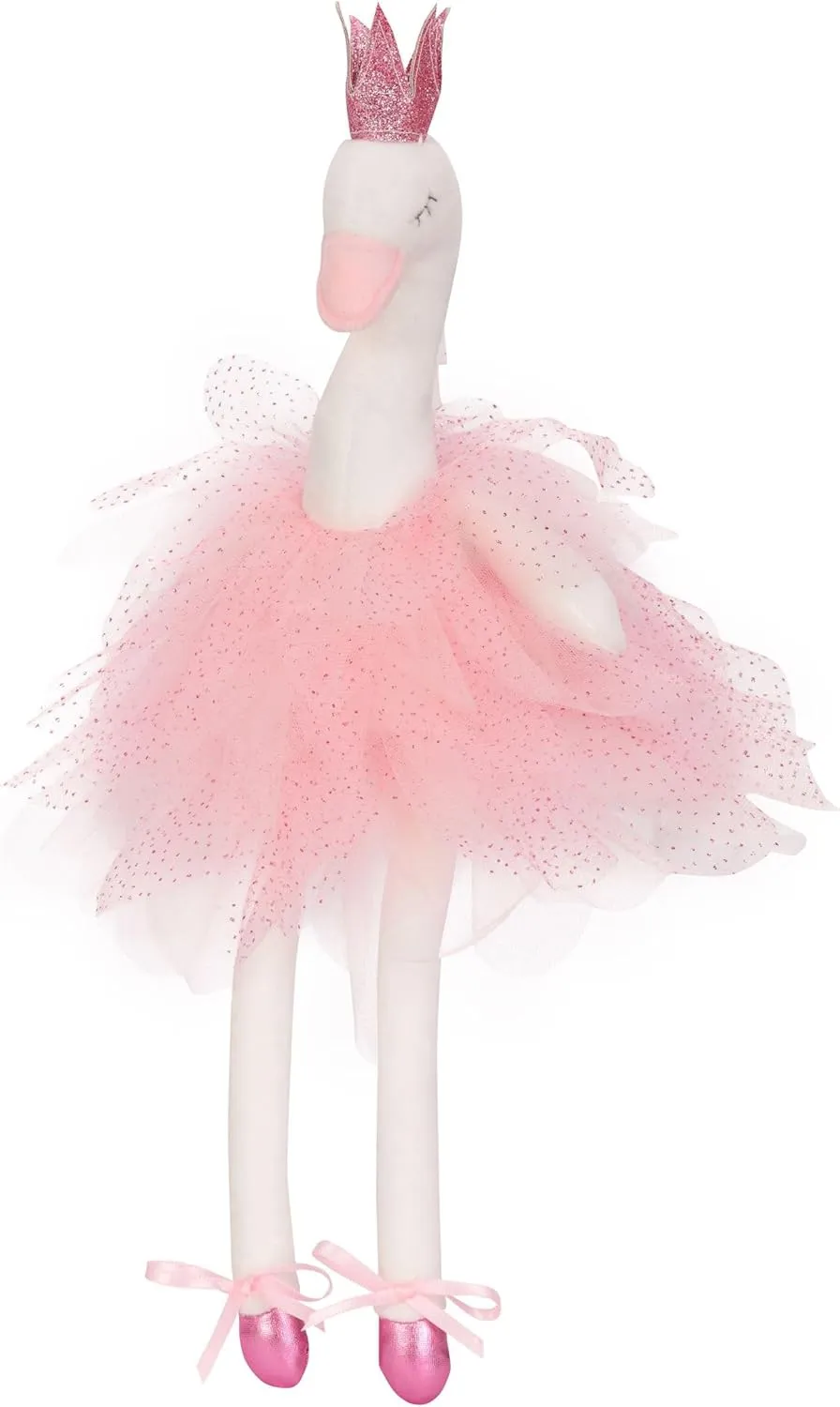 iscream Corps de Ballet Plush Allongé Swan Ballerina with Glitter and Embroidered Accents for All Ages