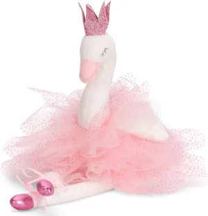 iscream Corps de Ballet Plush Allongé Swan Ballerina with Glitter and Embroidered Accents for All Ages