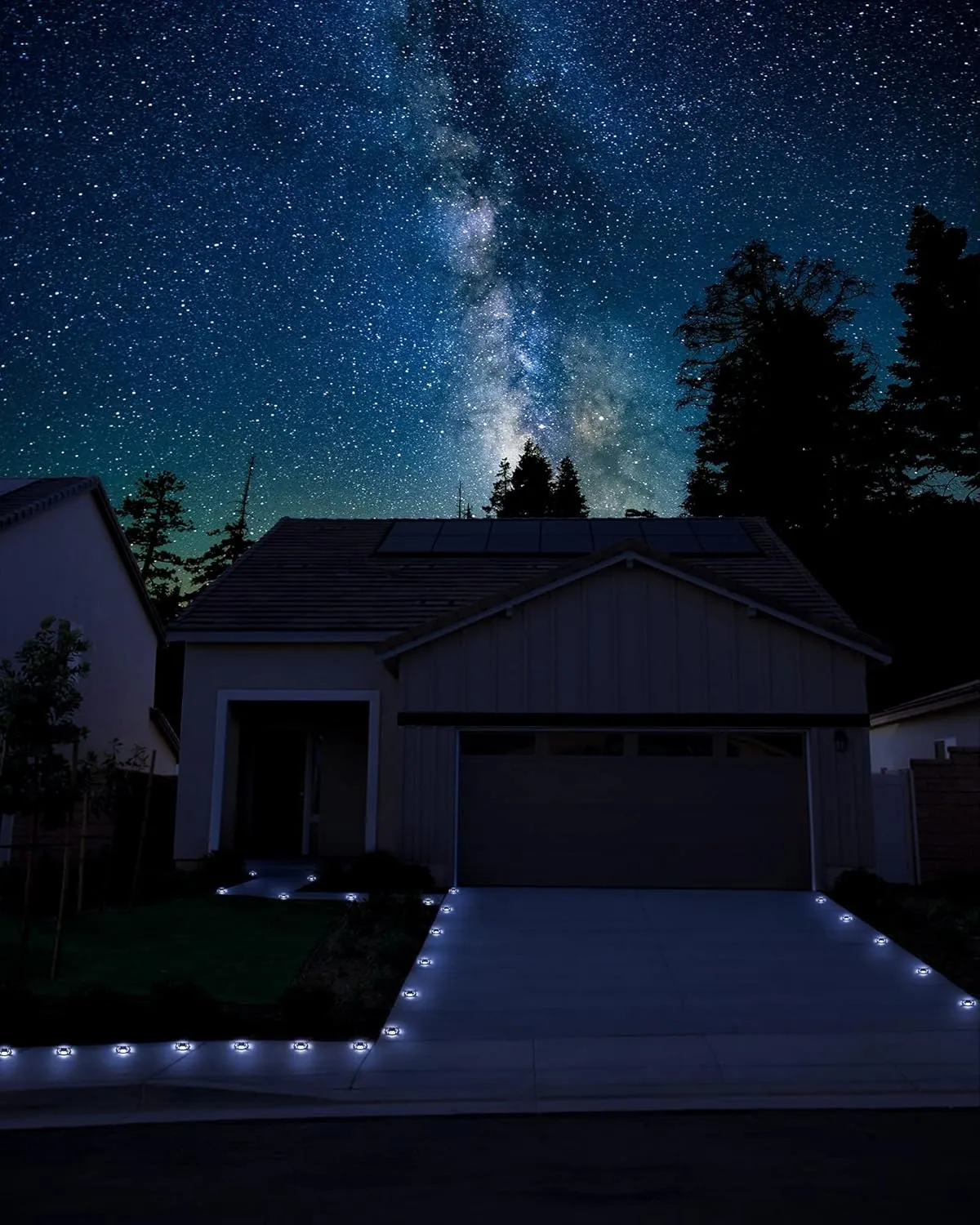 JACKYLED Solar Dock Lights Marine Driveway Lights, IP68 Waterproof 12 LED Solar Powered Warning Step Lights, Aluminum Road Marker for Boat Deck Garage Parking Lot Sideway (8 Pack)