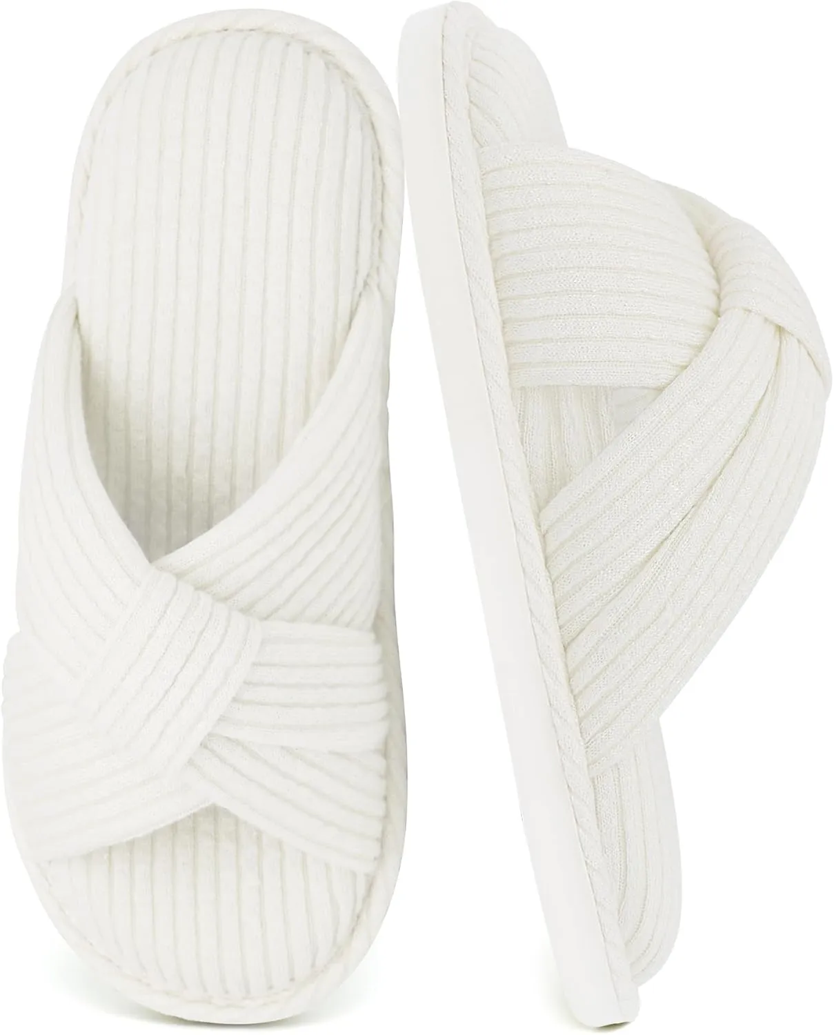 Jerzmy Cross Slippers for Women, Comfy Memory Foam House Bedroom Slippers Trendy Woman Gifts Home Shoes for Room Indoor Kitchen