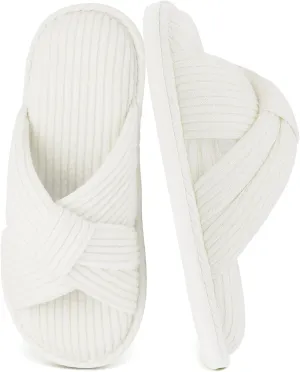Jerzmy Cross Slippers for Women, Comfy Memory Foam House Bedroom Slippers Trendy Woman Gifts Home Shoes for Room Indoor Kitchen