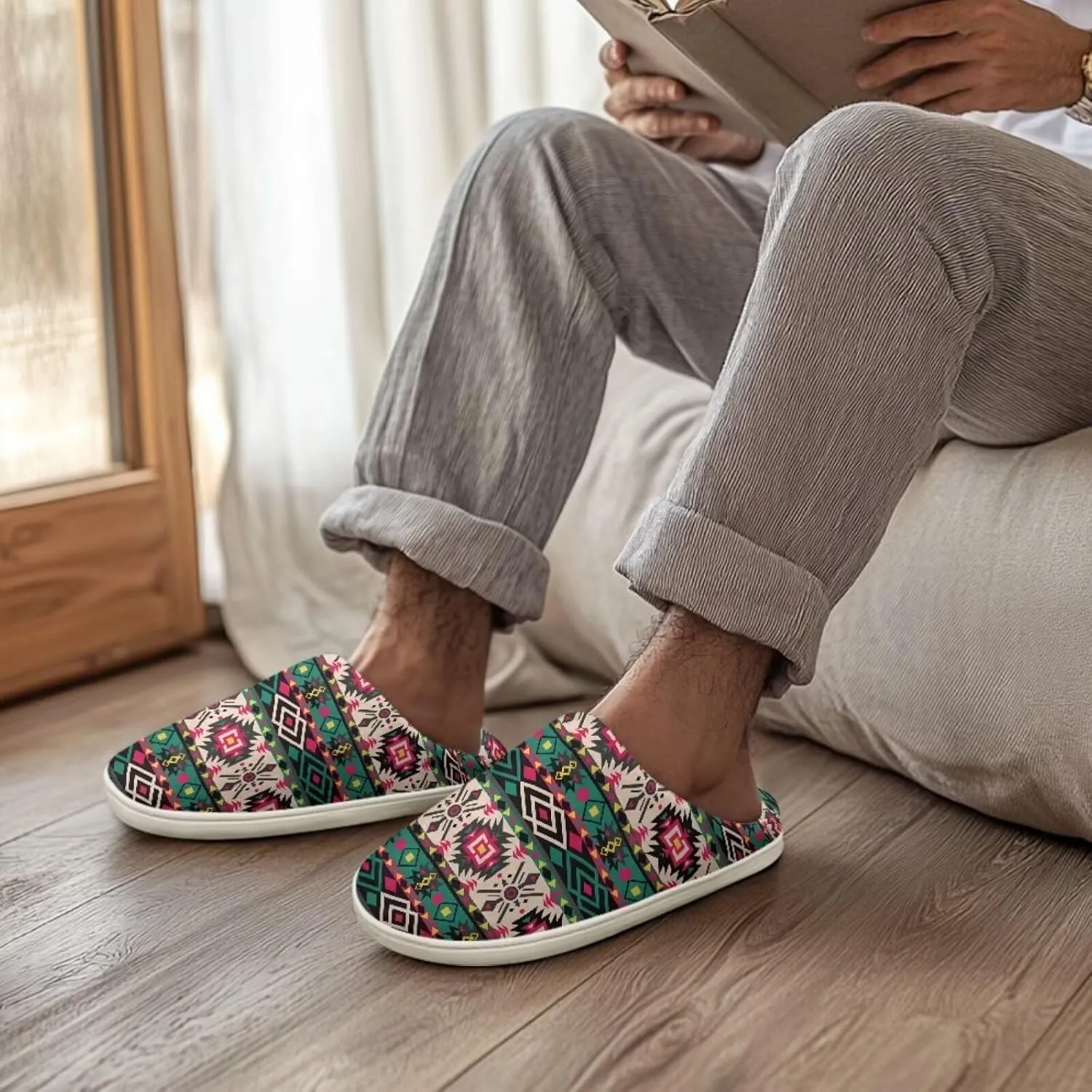 JoyLamoria Wild Tiger Stripe Print Memory Foam Fuzzy Slippers for Women,Womens slippers Platform EVA lightweight sole Warm Faux Fur Lined Suede house slippers for women