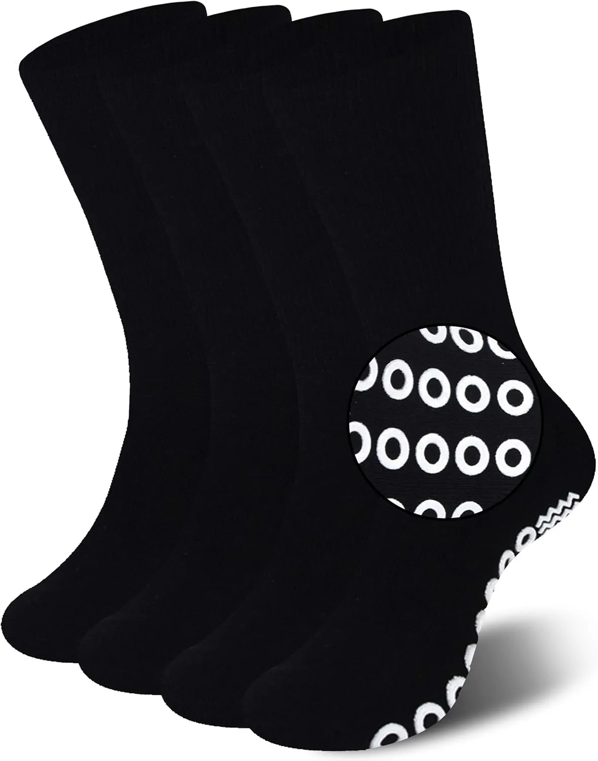 JSPA Business Crew Socks Soft Outdoor Recreation Light Weight Business Casual Crew Socks,4 Pairs Black Large