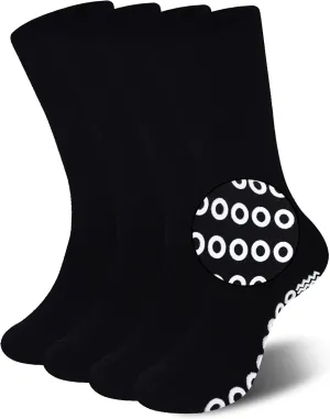 JSPA Business Crew Socks Soft Outdoor Recreation Light Weight Business Casual Crew Socks,4 Pairs Black Large