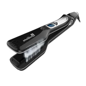 JUKEY Professional Steam Salon Hair Straightener, Nano Titanium Ceramic Steam Flat Iron with Removable Comb Digital LCD 5 Level Adjustable Temperature Auto Temperature Lock