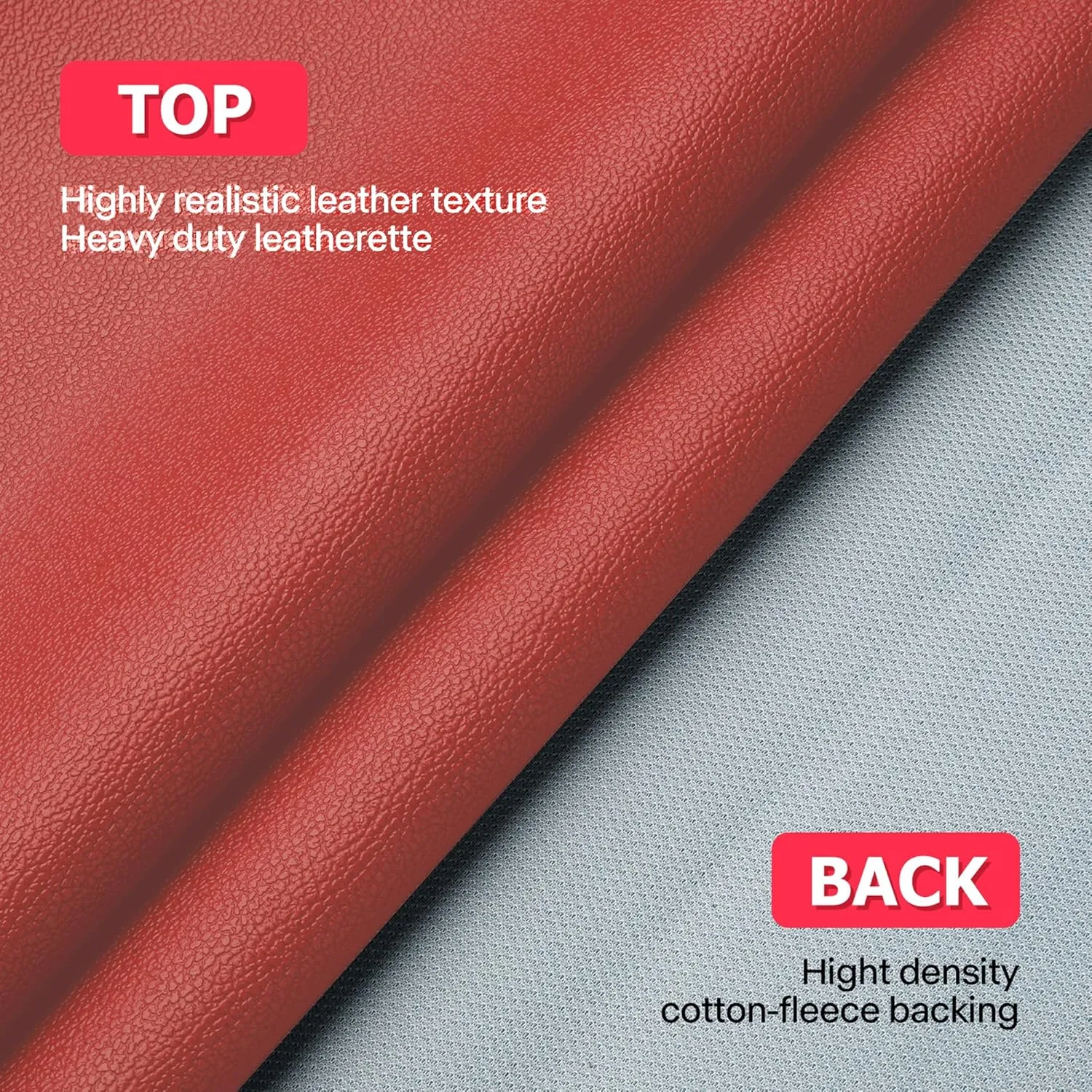 K-Musculo Vinyl Fabric, Marine Faux Leather Upholstery, for Upholstery Crafts, DIY Sewings, Sofa, Handbag, Earrings, Hair Bows Decorations (Orange Red 54'' X 108'' inch 3Yd)