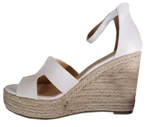 Kayson Sandals H Double Thanksgiving sale Platform Vamp White Espadrille Casual Problem-free return Lemonade Wedge