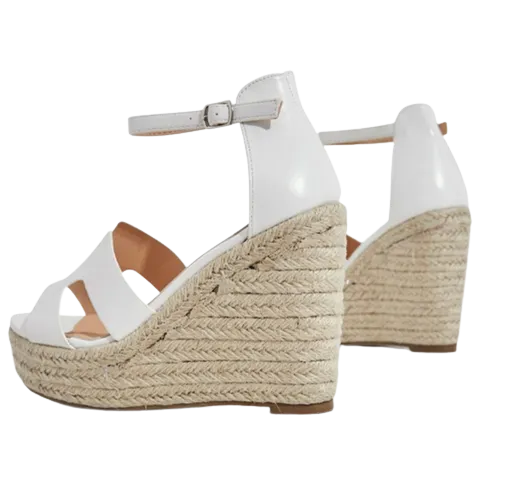 Kayson Sandals H Double Thanksgiving sale Platform Vamp White Espadrille Casual Problem-free return Lemonade Wedge