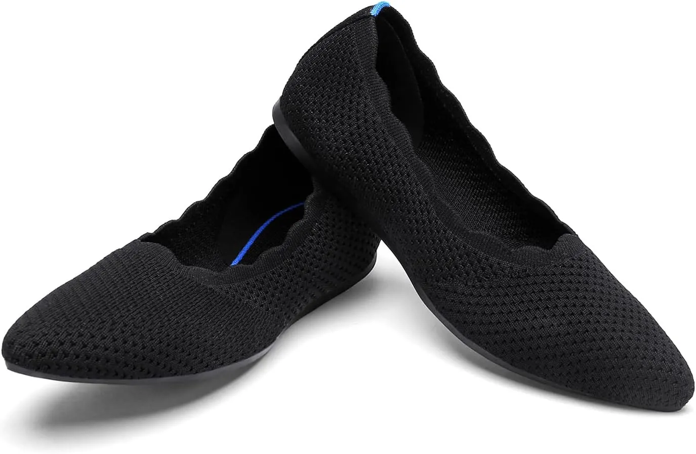 KBZone Women's Knit Ballet Flats Fashion Pointed Toe Walking Shoes Casual Slip-on Ballet Shoes