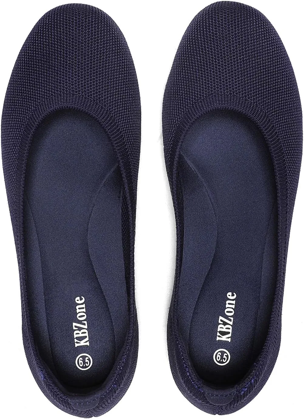 KBZone Women's Knit Ballet Flats Fashion Pointed Toe Walking Shoes Casual Slip-on Ballet Shoes