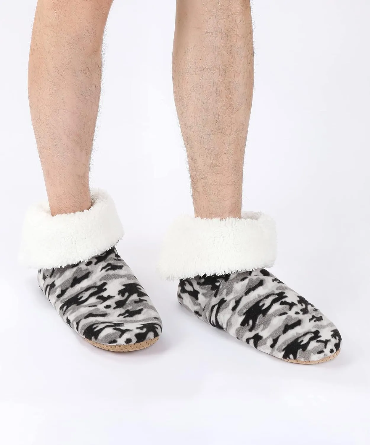 Keyela Slipper Socks Soft Cozy Thick House Indoor Boot Sock Shoes with Anti-Skid Bottom Soles for Men's