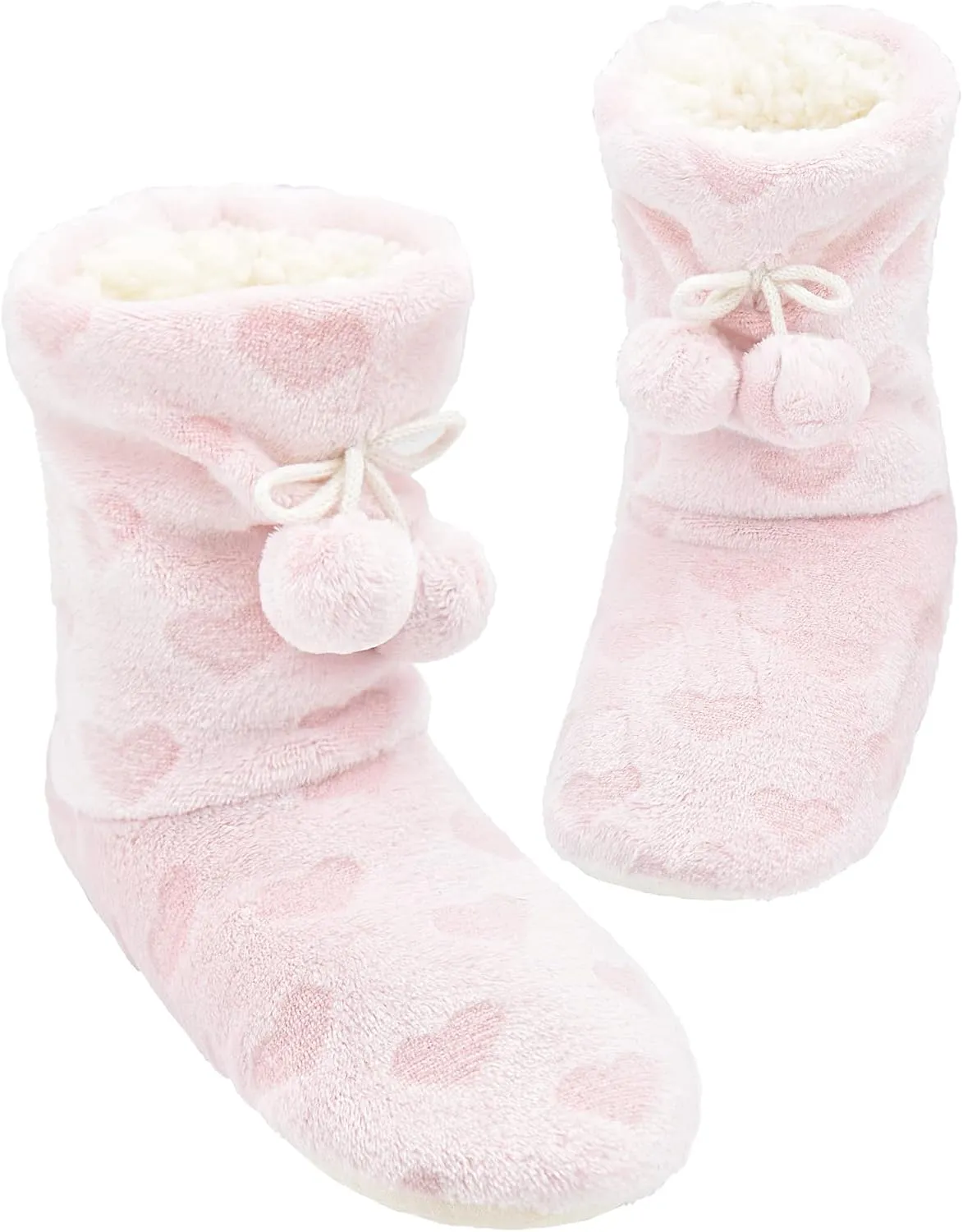 Keyela Womens Slipper Socks With Soles, Fluffy Cozy Soft Non-Skid Bottom Slippers Booties For Ladies, Fuzzy Winter House Slippers