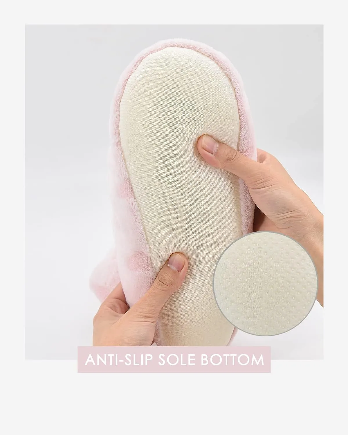 Keyela Womens Slipper Socks With Soles, Fluffy Cozy Soft Non-Skid Bottom Slippers Booties For Ladies, Fuzzy Winter House Slippers