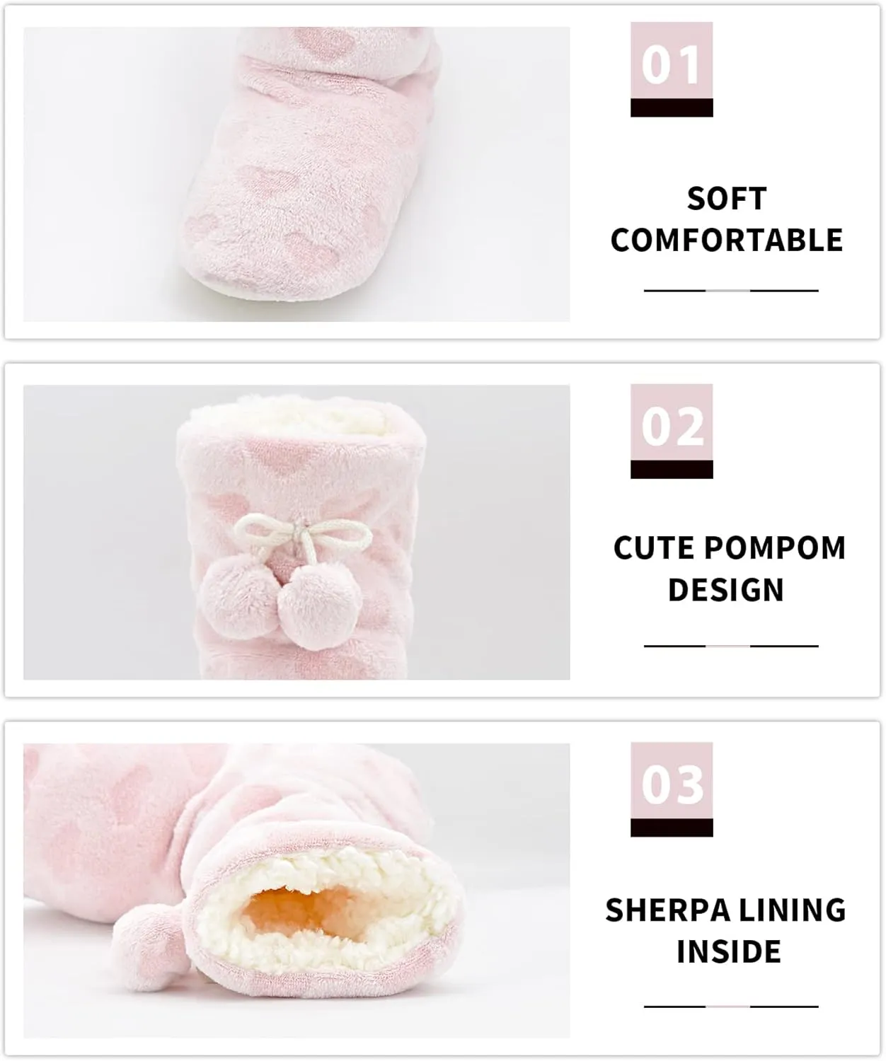Keyela Womens Slipper Socks With Soles, Fluffy Cozy Soft Non-Skid Bottom Slippers Booties For Ladies, Fuzzy Winter House Slippers