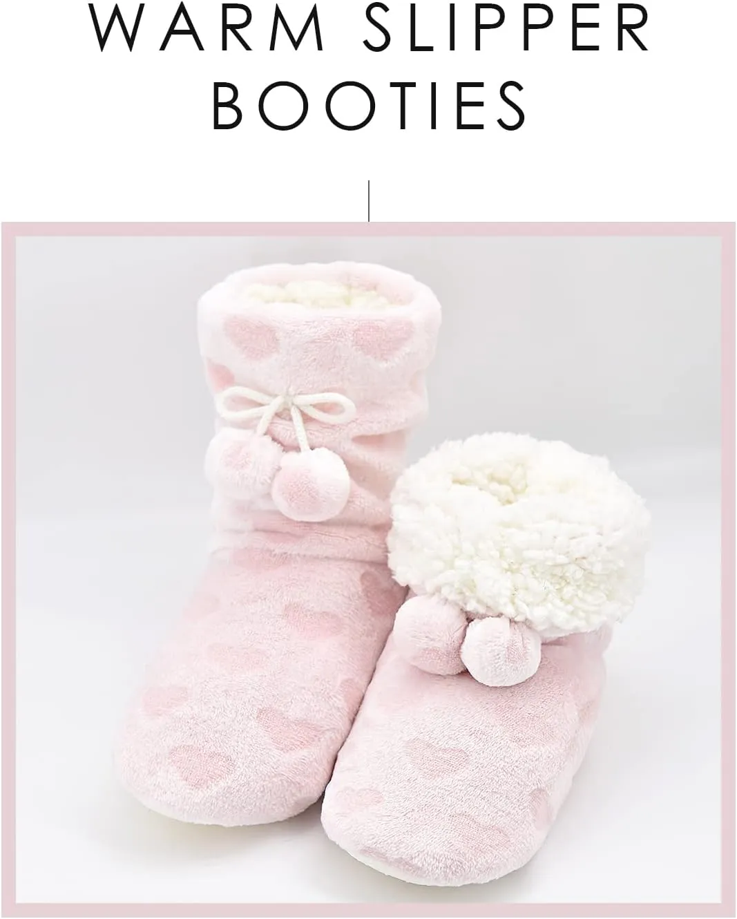Keyela Womens Slipper Socks With Soles, Fluffy Cozy Soft Non-Skid Bottom Slippers Booties For Ladies, Fuzzy Winter House Slippers