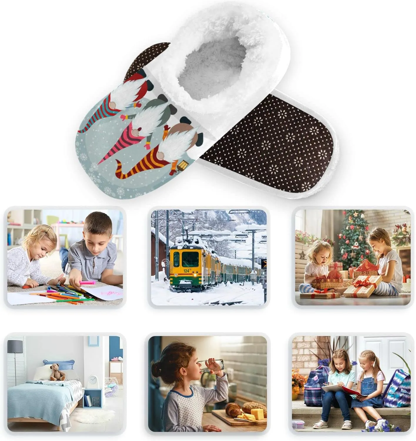 Kids Boys Girls Slippers Soft Memory Foam Indoor Toddler House Slipper Non Slip Spa Travel Household Shoes for Winter Home Bedroom Christmas Dragon Koala Mermaid Bees..