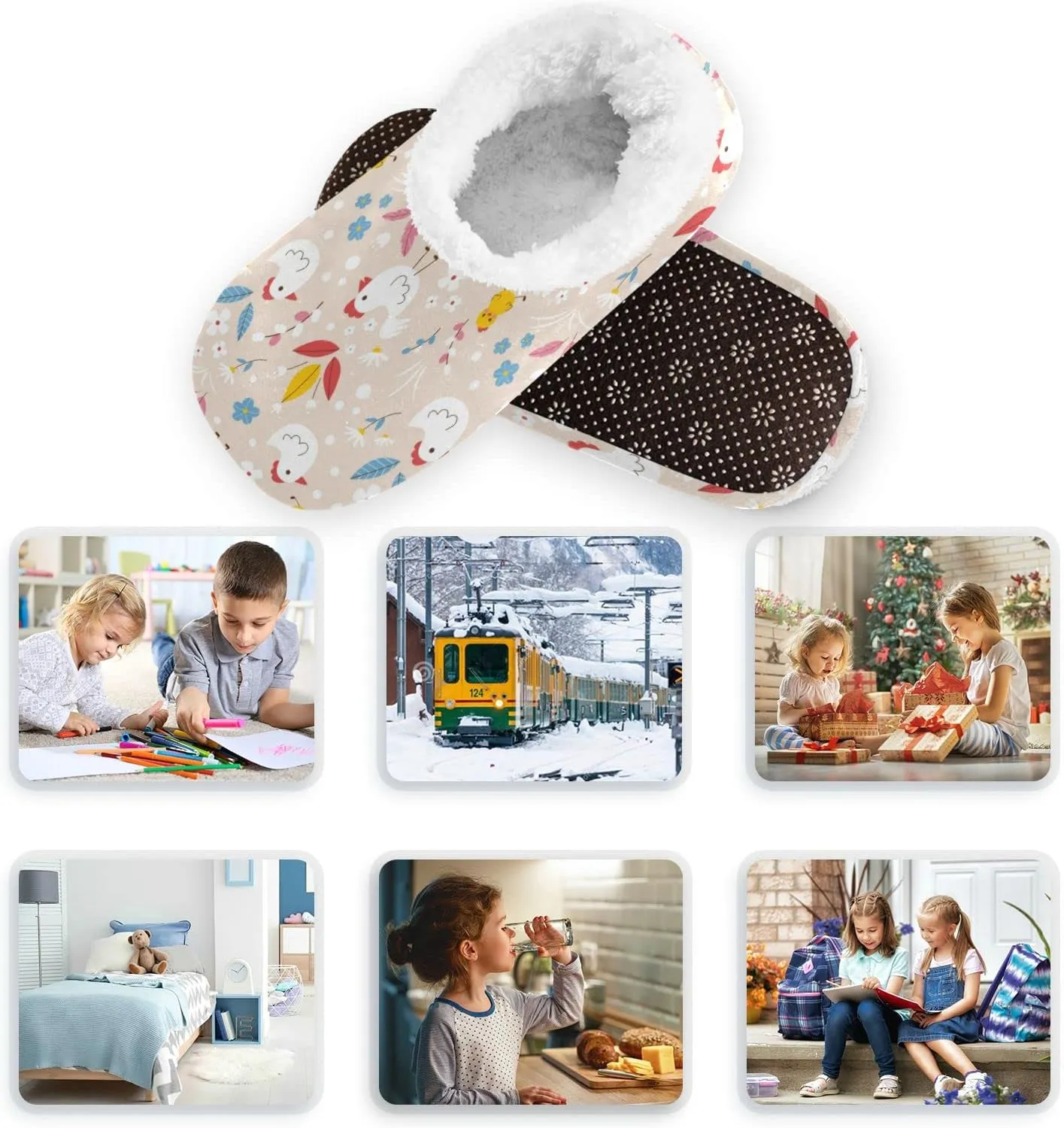 Kid's Boy's Girl's Winter Slippers Spa Travel House Home Slipper Shoes Warm Soft Memory Foam Slipper Non Slip for Guest Living Room Bedroom Slippers