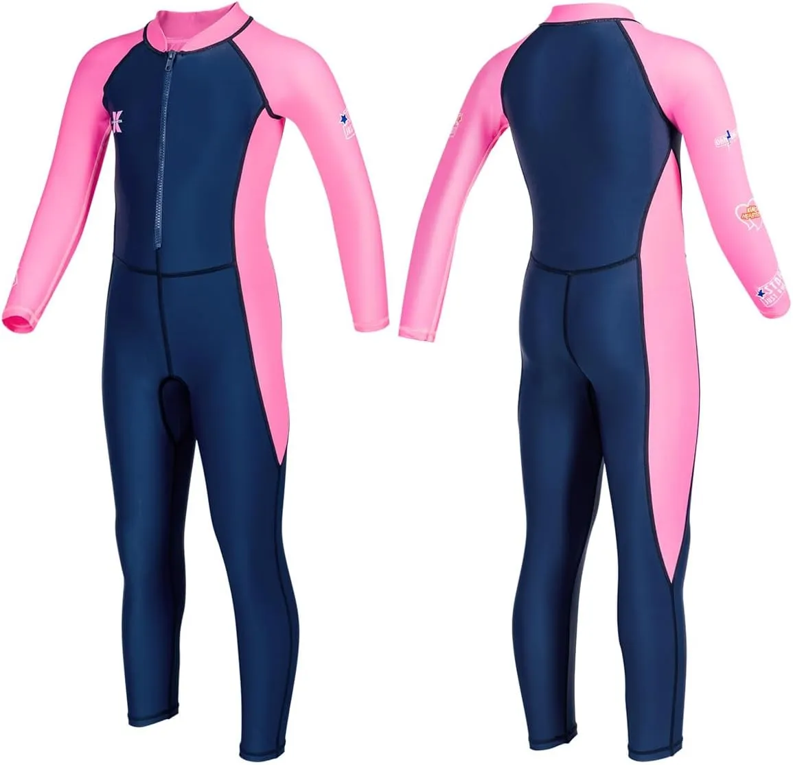 Kids Full Body Swimsuit One Piece Long Sleeve Wetsuit Skin Sun Protection Sunsuit Swimwear for Boys Girls