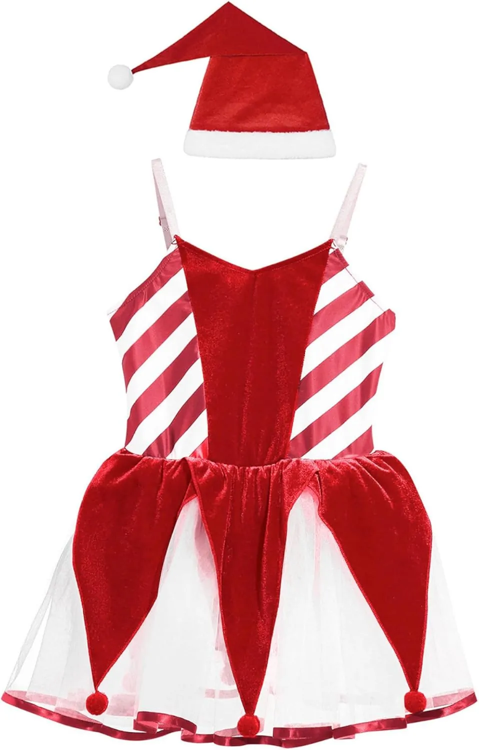 Kids Girls Christmas Ballet Dance Tutu Dress Leotard Figure Skating Bodysuit Christmas Costume