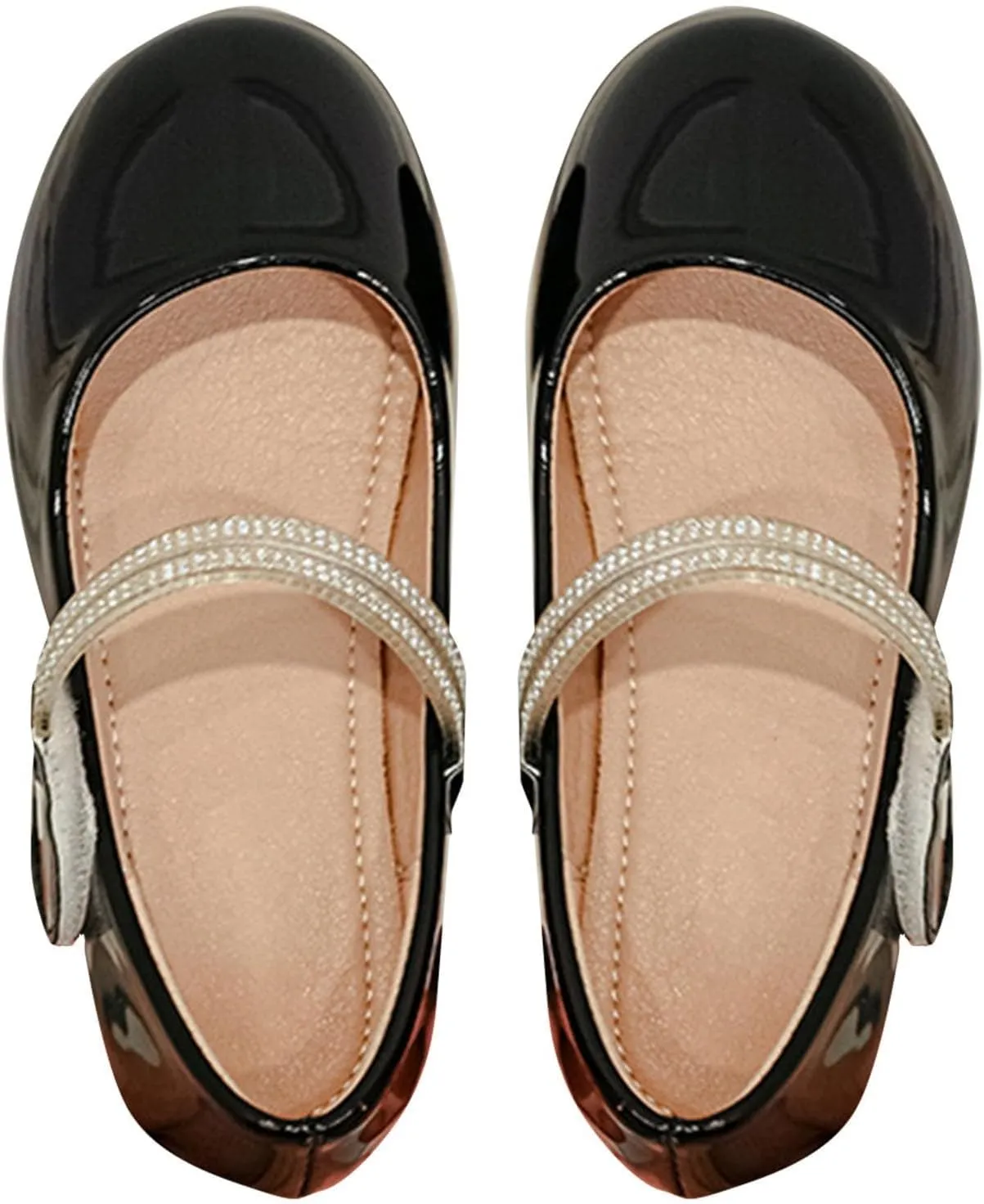 Kids Girls Dress Shoes Ballerina Flat𝐬 Toddler Mary Jane Low Heels Leather Student 𝗨niform Shoes for School
