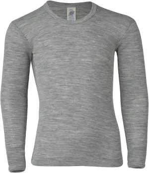 Kid's Long Sleeve Thermal Shirt: Warm and Thin Base Layer Top, Organic Merino Wool Silk, Sizes 2-15 Years